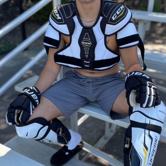 BAUER VAPORMAX X60 HOCKEY GLOVES 12” 30cm DYNAMIC ERGO THUMB JOCK JUNIOR MEN PRO - Picture 8 of 17